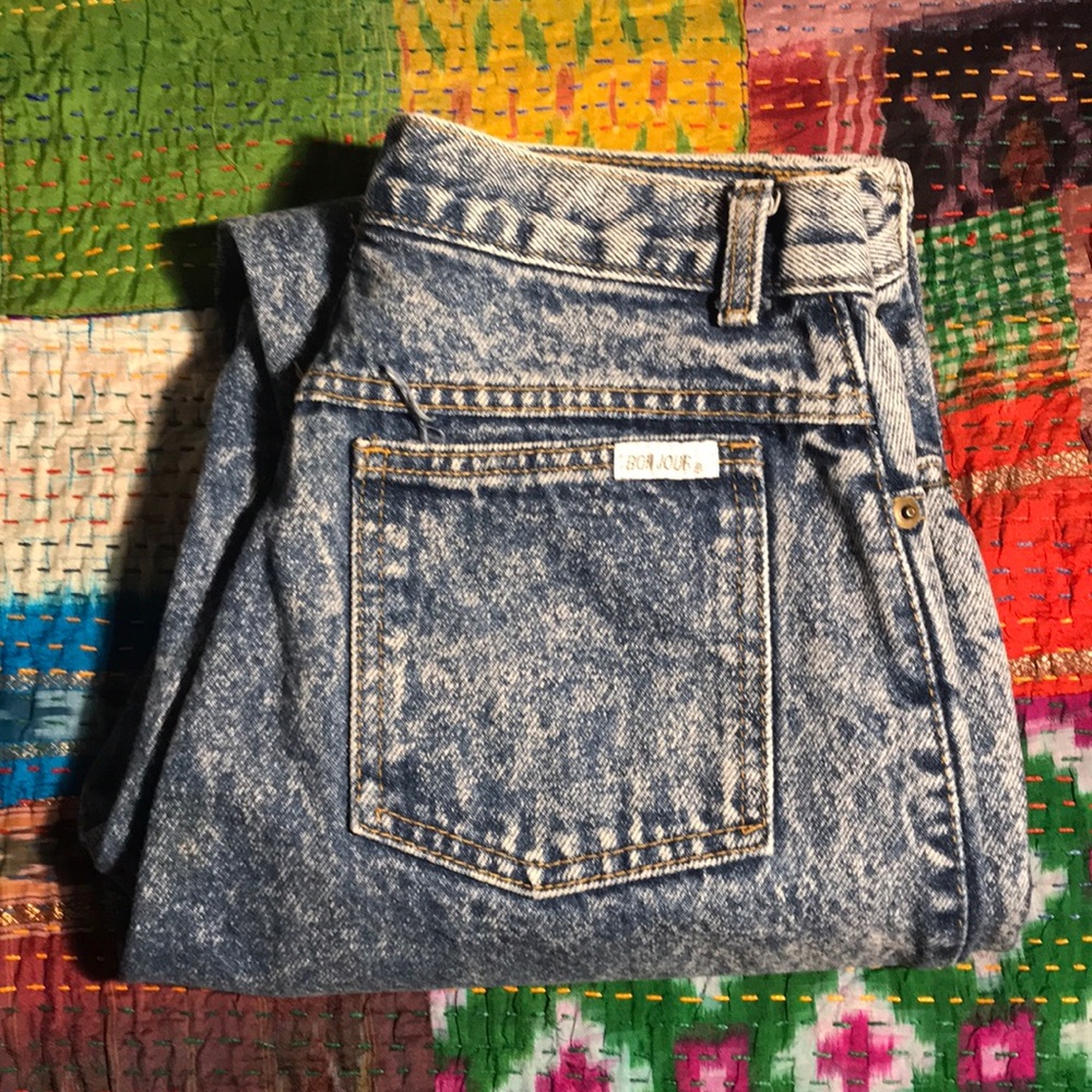 Vintage Bonjour Acid High Waist Denim Mom Jeans
